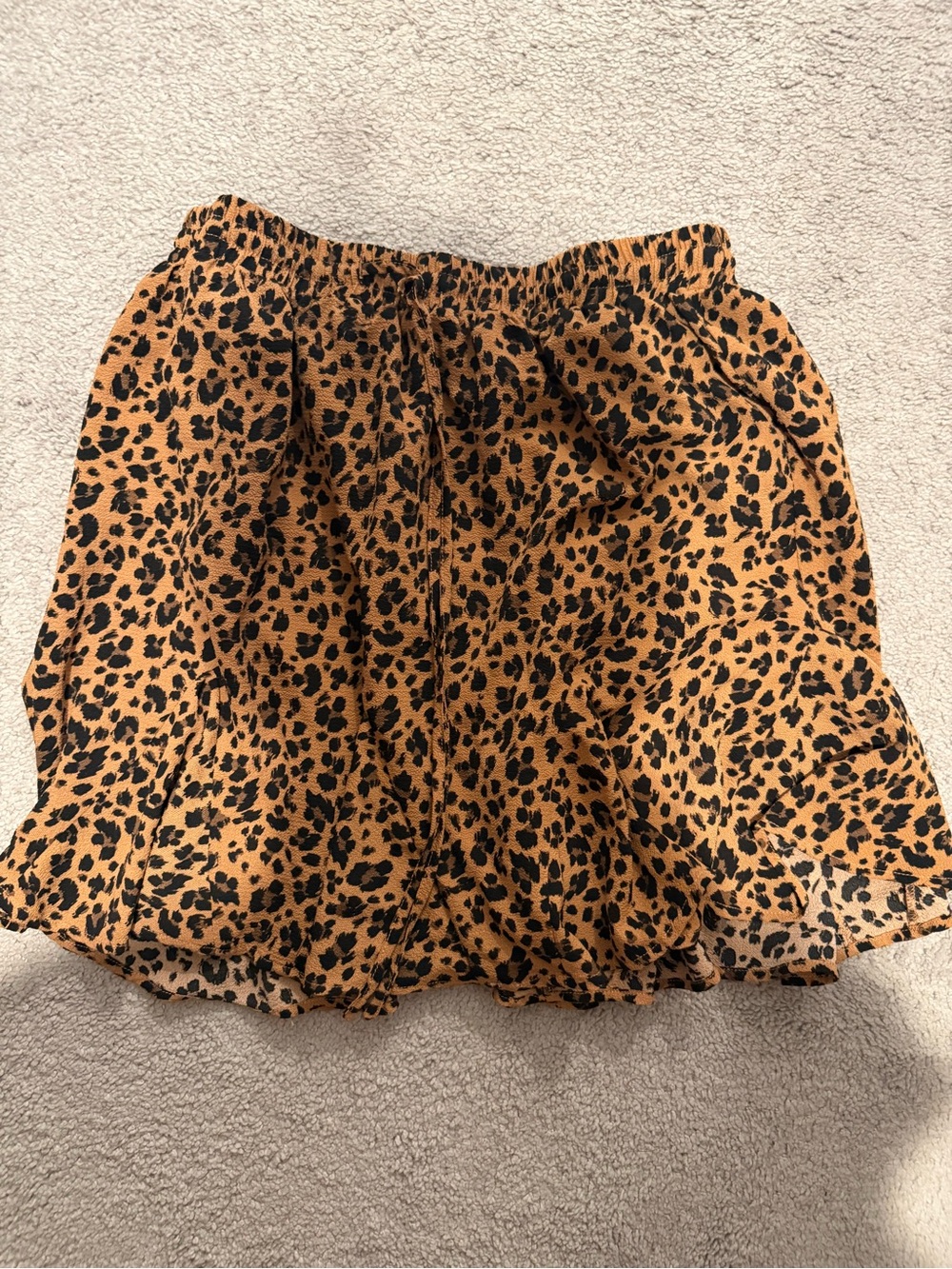 Sugarlips Tan and Black Leopard Midi Skirt
